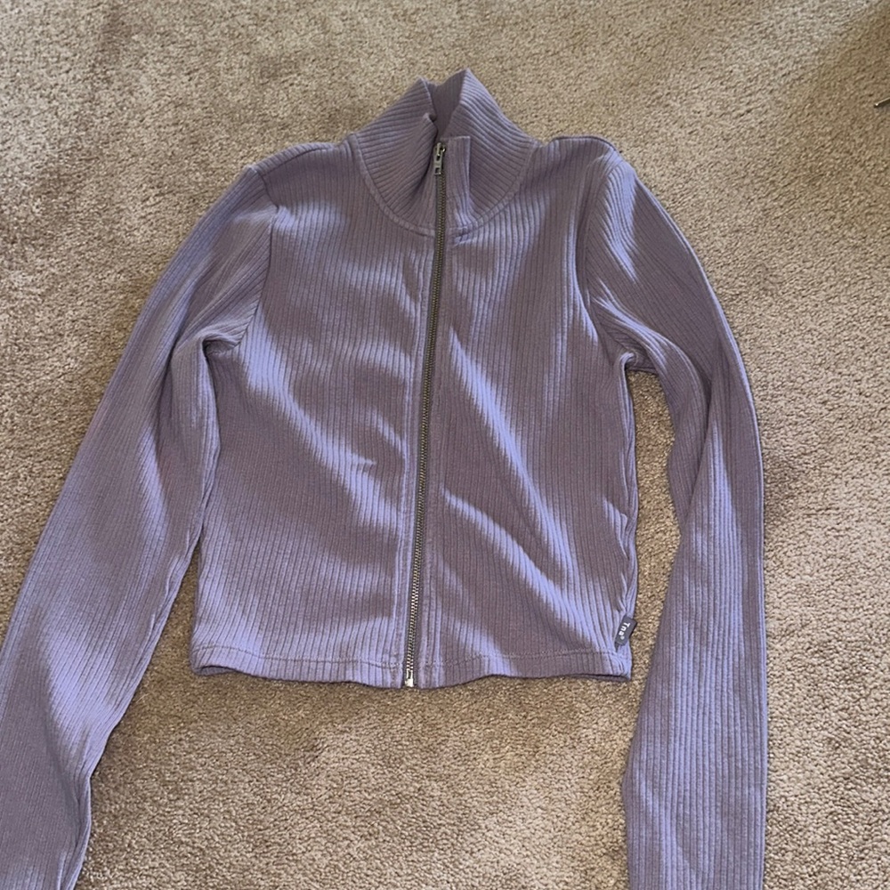 TNA Aritzia long sleeve zip up crop top size small